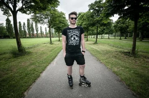 Stylish man in the park Stock Photos