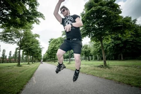 Stylish man in the park Stock Photos