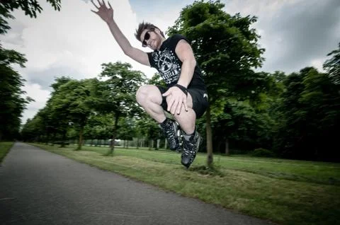 Stylish man in the park Stock Photos