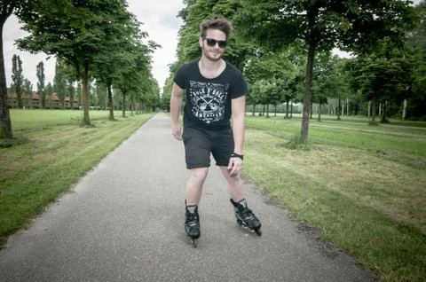 Stylish man in the park Stock Photos