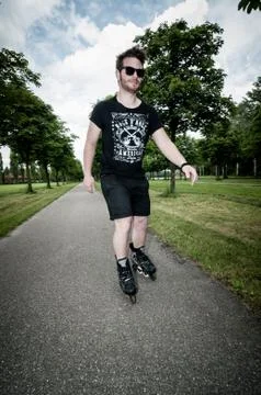 Stylish man in the park Stock Photos