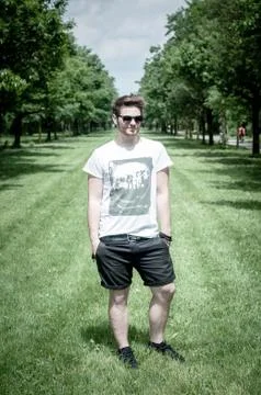 Stylish man in the park Stock Photos