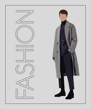 Stylish man. Stylish guy on an interesting gray background with the inscription Stock Illustration