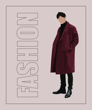 Stylish man. Stylish guy on an interesting gray background with the inscription Stock Illustration