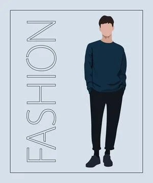 Stylish man. Stylish guy on an interesting gray background with the inscription Stock Illustration