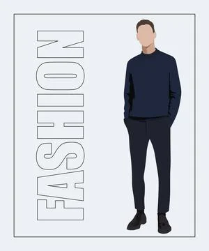 Stylish man. Stylish guy on an interesting gray background with the inscription Stock Illustration