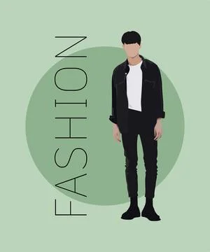 Stylish man. Stylish guy on an interesting gray background with the inscription Stock Illustration