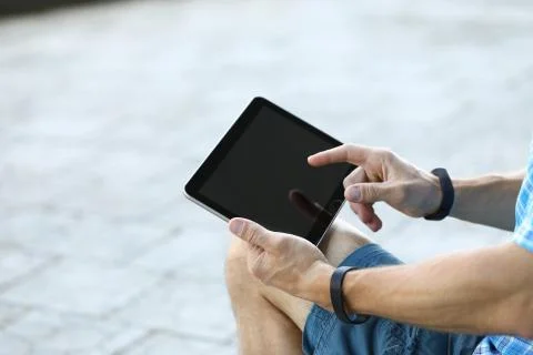 Stylish man using laptop Stock Photos