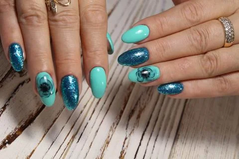 Stylish manicure nails Stock Photos