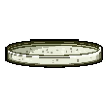 Stylish marble coaster pixel art vector illustration Stock Illustration