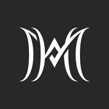 Stylish MH or HM monogram logo design featuring interwoven letters M and H .. Stock Illustration