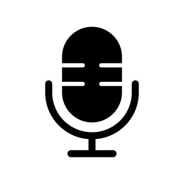Stylish microphone icon suitable for podcast and audio production use Stock Illustration