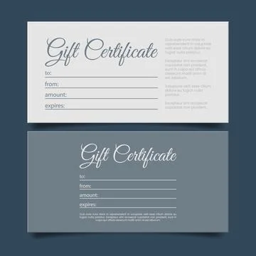 Stylish minimalistic gift voucher, vector illustration. Stock Illustration