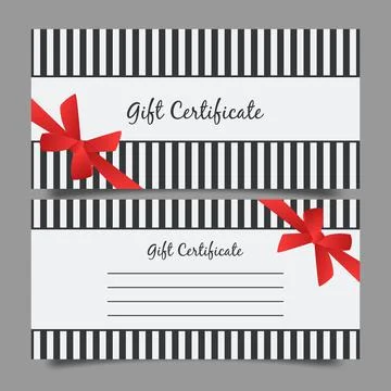 Stylish minimalistic gift voucher, vector illustration. Stock Illustration