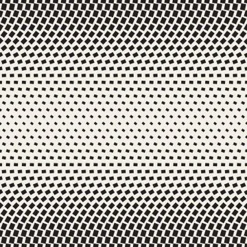 Stylish Minimalistic Halftone Grid. . Vector Seamless Black and White Pattern Stock Illustration