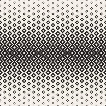 Stylish Minimalistic Halftone Grid. . Vector Seamless Black and White Pattern イラスト素材