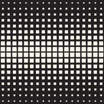 Stylish Minimalistic Halftone Grid. . Vector Seamless Black and White Pattern Illustrazione stock
