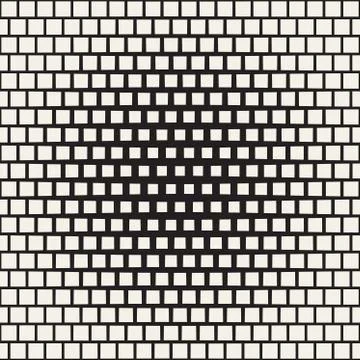 Stylish Minimalistic Halftone Grid. . Vector Seamless Black and White Pattern Stock Illustration