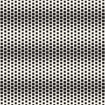 Stylish Minimalistic Halftone Grid. . Vector Seamless Black and White Pattern Stock Illustration