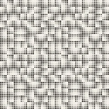 Stylish Minimalistic Halftone Grid. Vector Seamless Black and White Pattern Stock Illustration