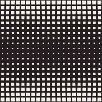 Stylish Minimalistic Halftone Grid. . Vector Seamless Black and White Pattern Stock Illustration