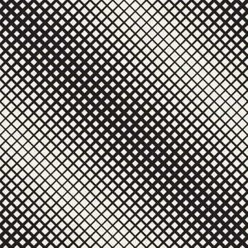 Stylish Minimalistic Halftone Grid. . Vector Seamless Black and White Pattern Stock Illustration