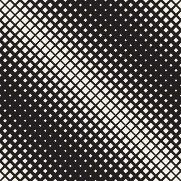 Stylish Minimalistic Halftone Grid. . Vector Seamless Black and White Pattern Stock Illustration