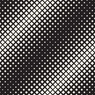 Stylish Minimalistic Halftone Grid. . Vector Seamless Black and White Pattern 스톡 일러스트