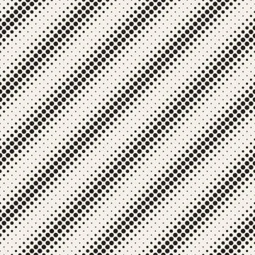 Stylish Minimalistic Halftone Grid. Vector Seamless Black and White Pattern Illustrazione stock