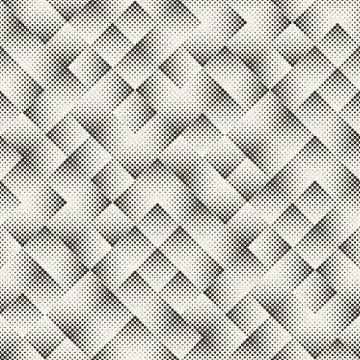 Stylish Minimalistic Halftone Grid. Vector Seamless Black and White Pattern Illustrazione stock