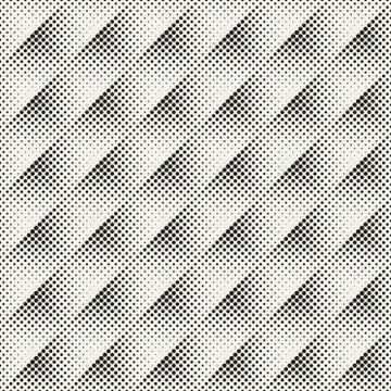 Stylish Minimalistic Halftone Grid. Vector Seamless Black and White Pattern Illustrazione stock