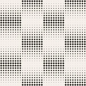 Stylish Minimalistic Halftone Grid. Vector Seamless Black and White Pattern Stock Illustration