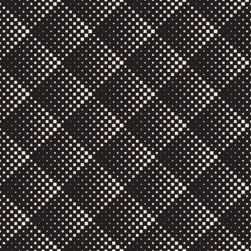 Stylish Minimalistic Halftone Grid. Vector Seamless Black and White Pattern Stock Illustration