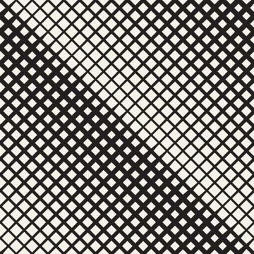 Stylish Minimalistic Halftone Grid. . Vector Seamless Black and White Pattern Illustrazione stock