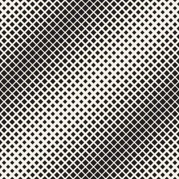 Stylish Minimalistic Halftone Grid. . Vector Seamless Black and White Pattern Stock Illustration