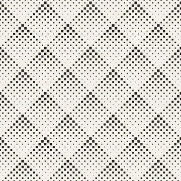 Stylish Minimalistic Halftone Grid. Vector Seamless Black and White Pattern Illustrazione stock