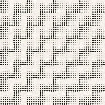 Stylish Minimalistic Halftone Grid. Vector Seamless Black and White Pattern Illustrazione stock