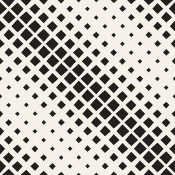 Stylish Minimalistic Halftone Grid. . Vector Seamless Black and White Pattern Illustrazione stock