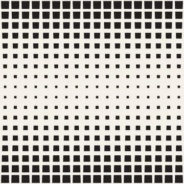 Stylish Minimalistic Halftone Grid. . Vector Seamless Black and White Pattern Illustrazione stock