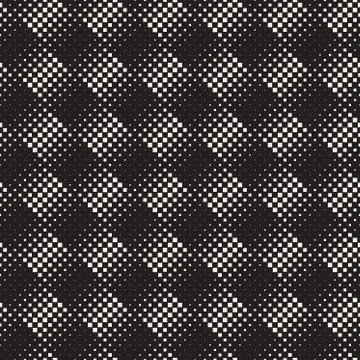 Stylish Minimalistic Halftone Grid. Vector Seamless Black and White Pattern 스톡 일러스트