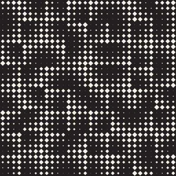 Stylish Minimalistic Halftone Grid. Vector Seamless Black and White Pattern Stock Illustration