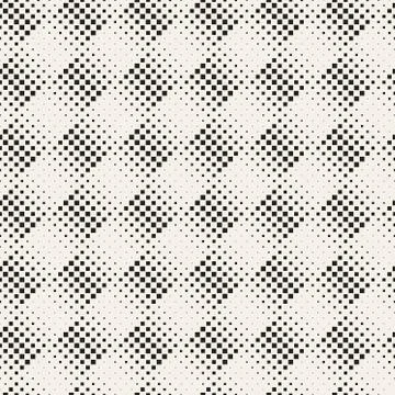 Stylish Minimalistic Halftone Grid. Vector Seamless Black and White Pattern Stock Illustration