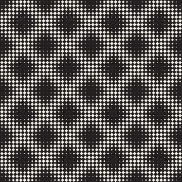 Stylish Minimalistic Halftone Grid. Vector Seamless Black and White Pattern Stock Illustration