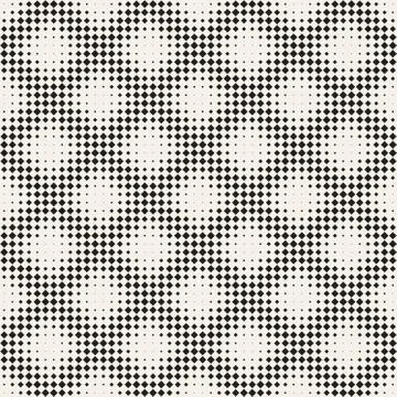 Stylish Minimalistic Halftone Grid. Vector Seamless Black and White Pattern Illustrazione stock