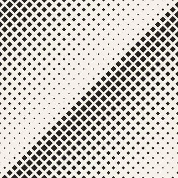 Stylish Minimalistic Halftone Grid. Vector Seamless Black and White Pattern 스톡 일러스트