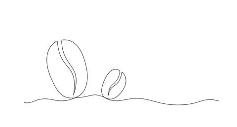 Stylish minimalistic Single line drawing of coffee beans. Vector illustration Stock Illustration