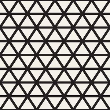 Stylish Minimalistic Triangle Shape Lines Grid. Vector Seamless Black and W.. Stockillustratie