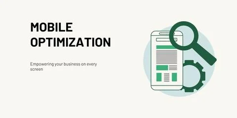 Stylish Mobile Optimization Banner on Light Background Stock Illustration