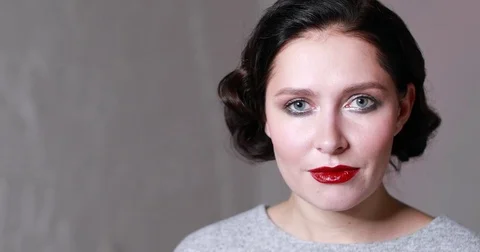 Stylish model with retro makeup 動画素材 83186184