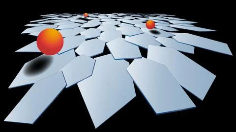 Stylish modern 3D polygonal background of hexagons with a metal surface Illustrazione stock